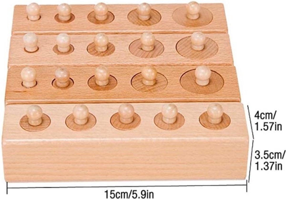 Houten Cilinder Blok Socket Speelgoed Montessori
