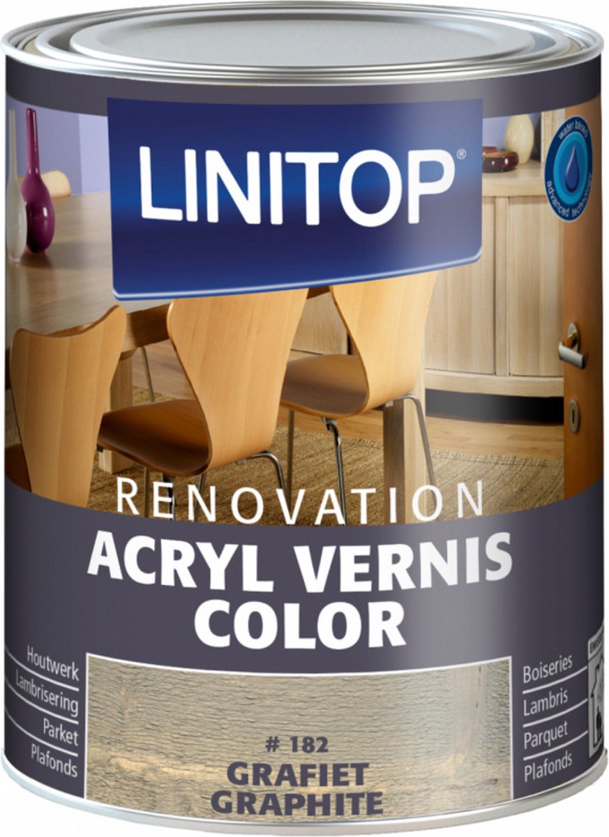   Acryl Vernis Color 750Ml kleur 182 Grafiet