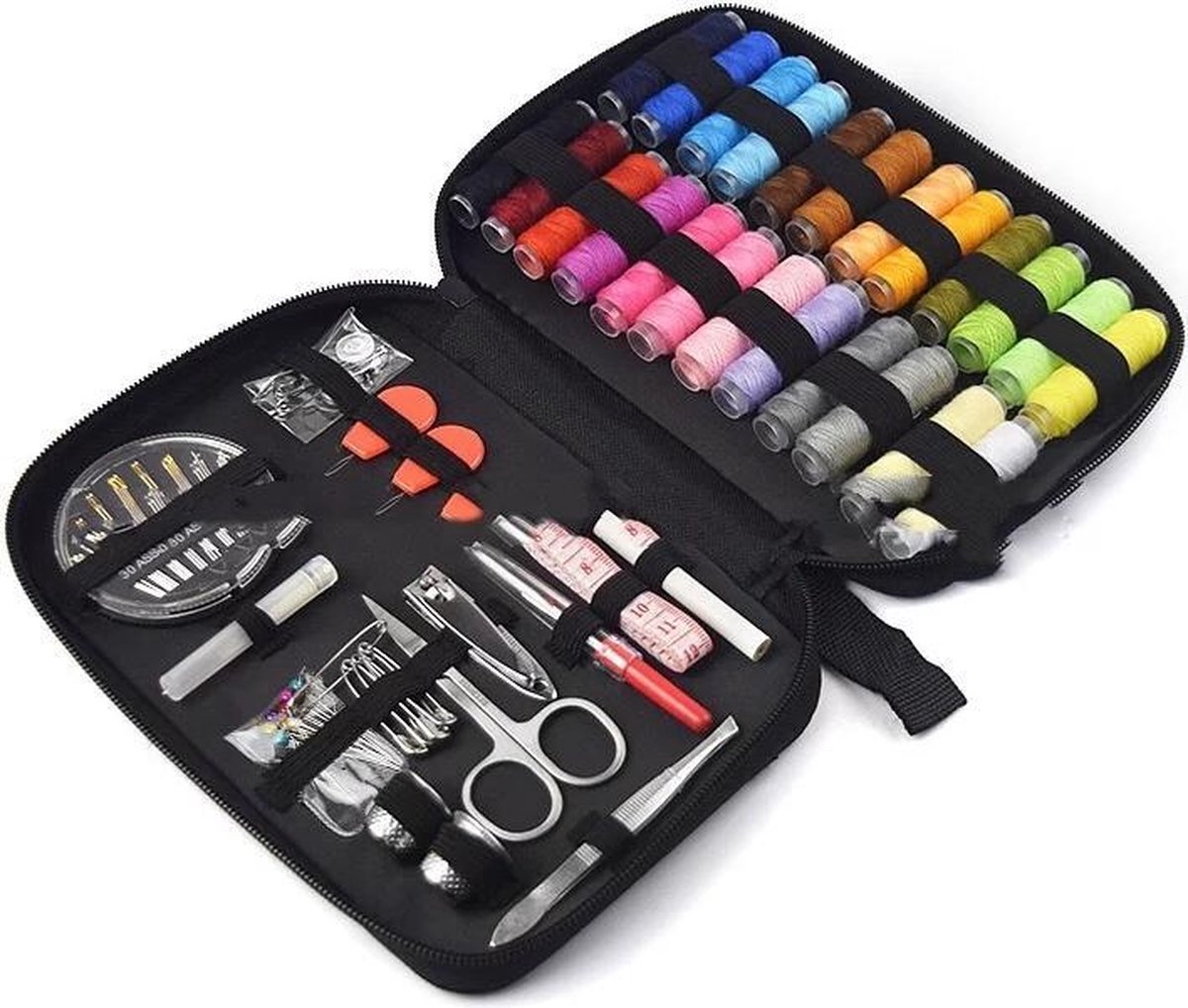 LOUZIR Luxe 70-delige Naai Set - Naai doos Etui - Naaien voor beginners - Complete Reis Naaidoos - Travel Naaigerei NaaiEtui - Mondmasker maken - Mondkapje maken