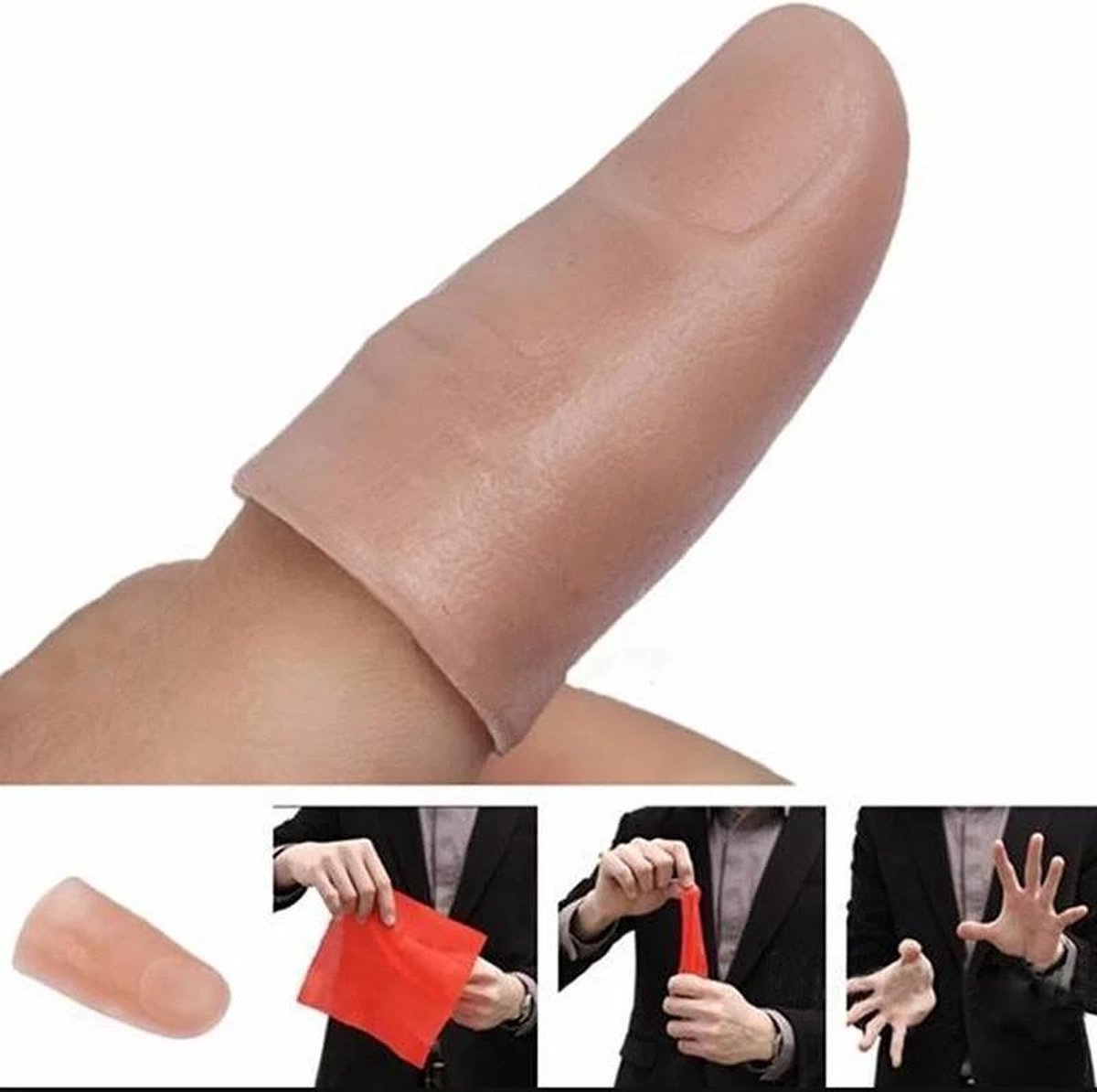 Magische Vinger Goocheltruc- Fake Finger Verdwijntruc - Sjaal Disapper Show - Handschoen - Halloween Truc- Grappige Party Prank - Magic Thumb Tip