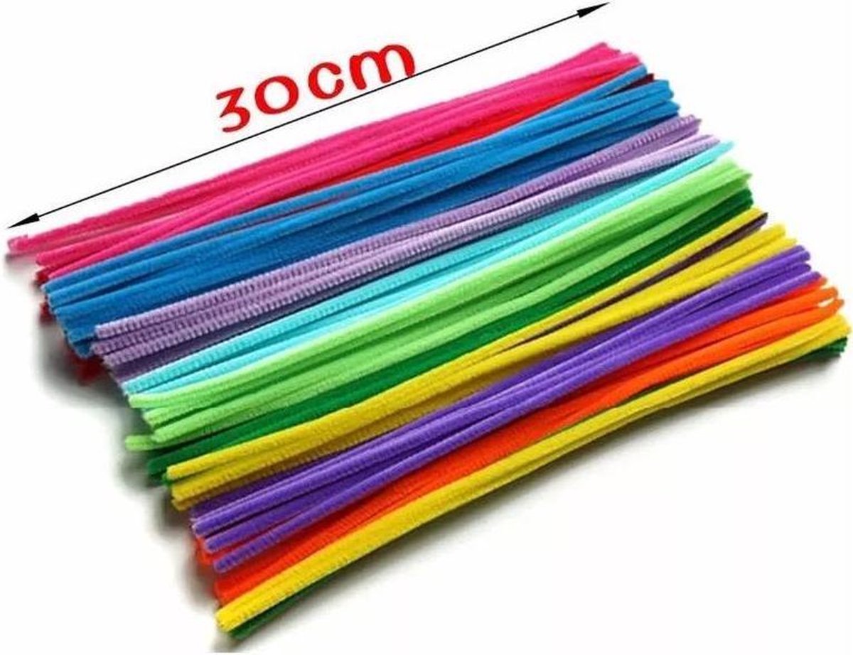 Multicolor Chenilledraad- Pijpenragers - knutselen- Buigzaam Ijzerdraad - Chenille garen - 30 cm - 100 stuks