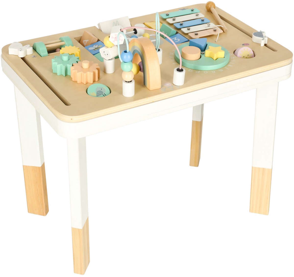LULILO LUDO Montessori Sensorische Speeltafel – Houten Manipulatietafel 2-in-1 – Educatief Speelgoed vanaf 3 Jaar – Mintkleur