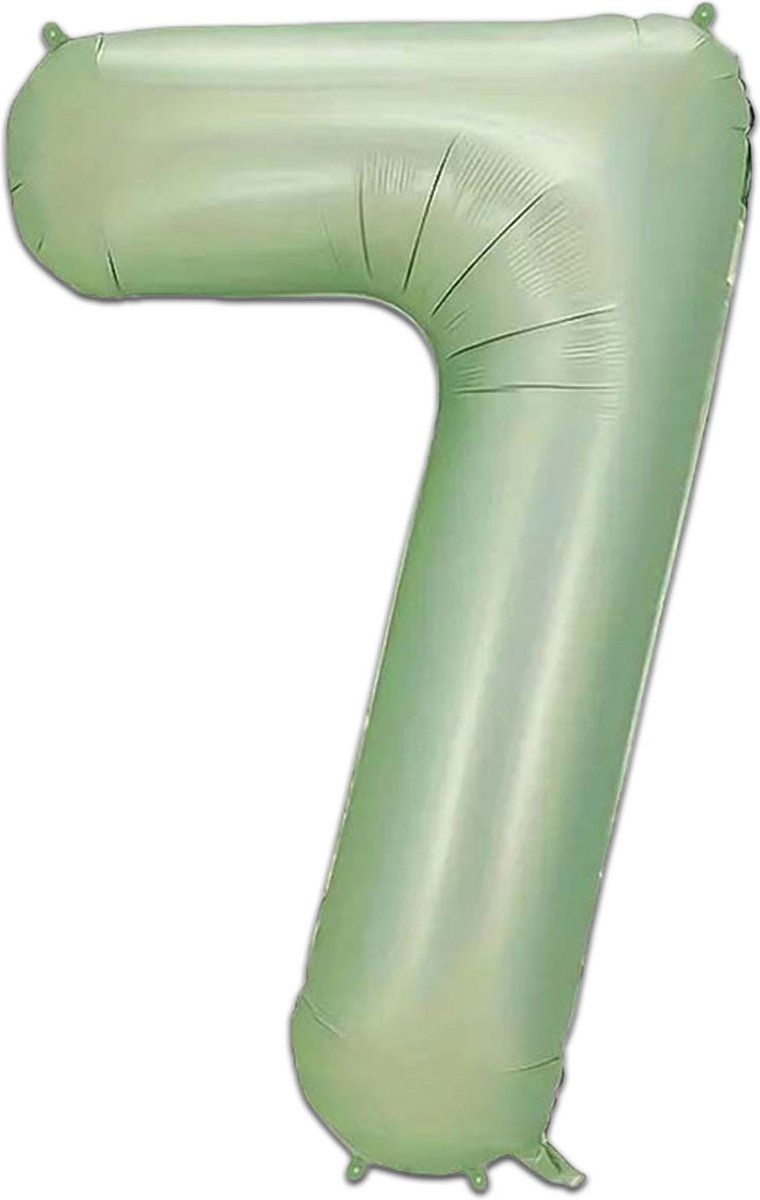 LUQ - Cijfer Ballonnen - Cijfer Ballon 7 Jaar Mint Groen XL Groot - Helium Verjaardag Versiering Feestversiering Folieballon