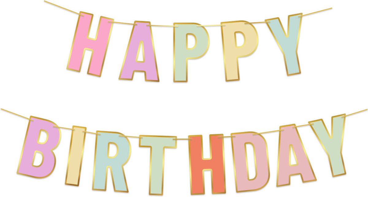 LUQ - Regenboog Happy Birthday Slinger Kinderfeestje Verjaardag Versiering Slingers Verjaardag Vlaggenlijn Feest Versiering