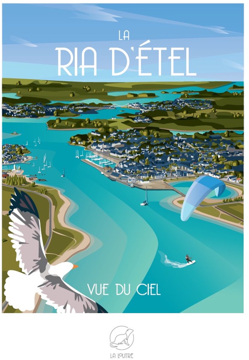 La Loutre puzzel 1000 stukjes - luchtfoto Ria dEtel landschap.