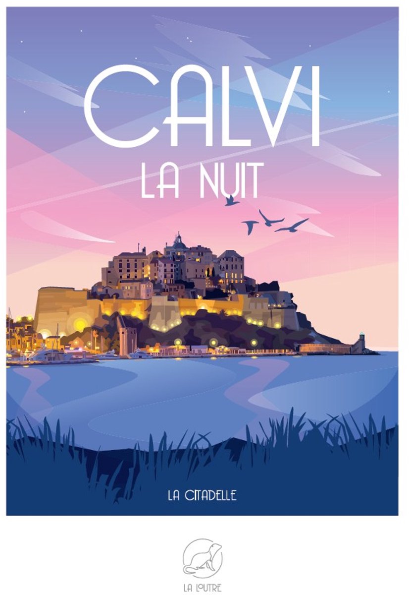 La Loutre puzzel Calvi La Nuit - Citadelle - 1000 stukjes puzzel.