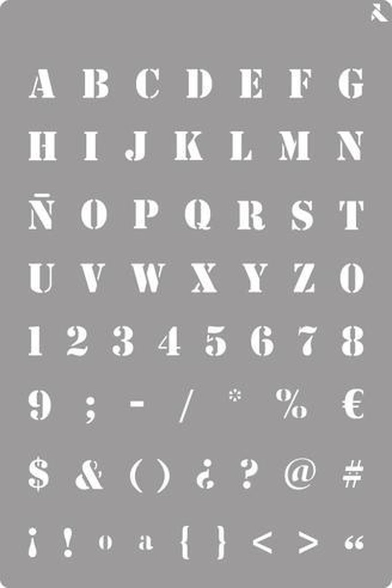   Stencil Alfabet 20x30cm