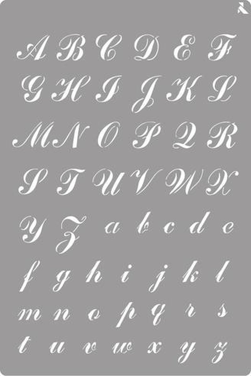   Stencil Romantisch Alfabet 20x30cm