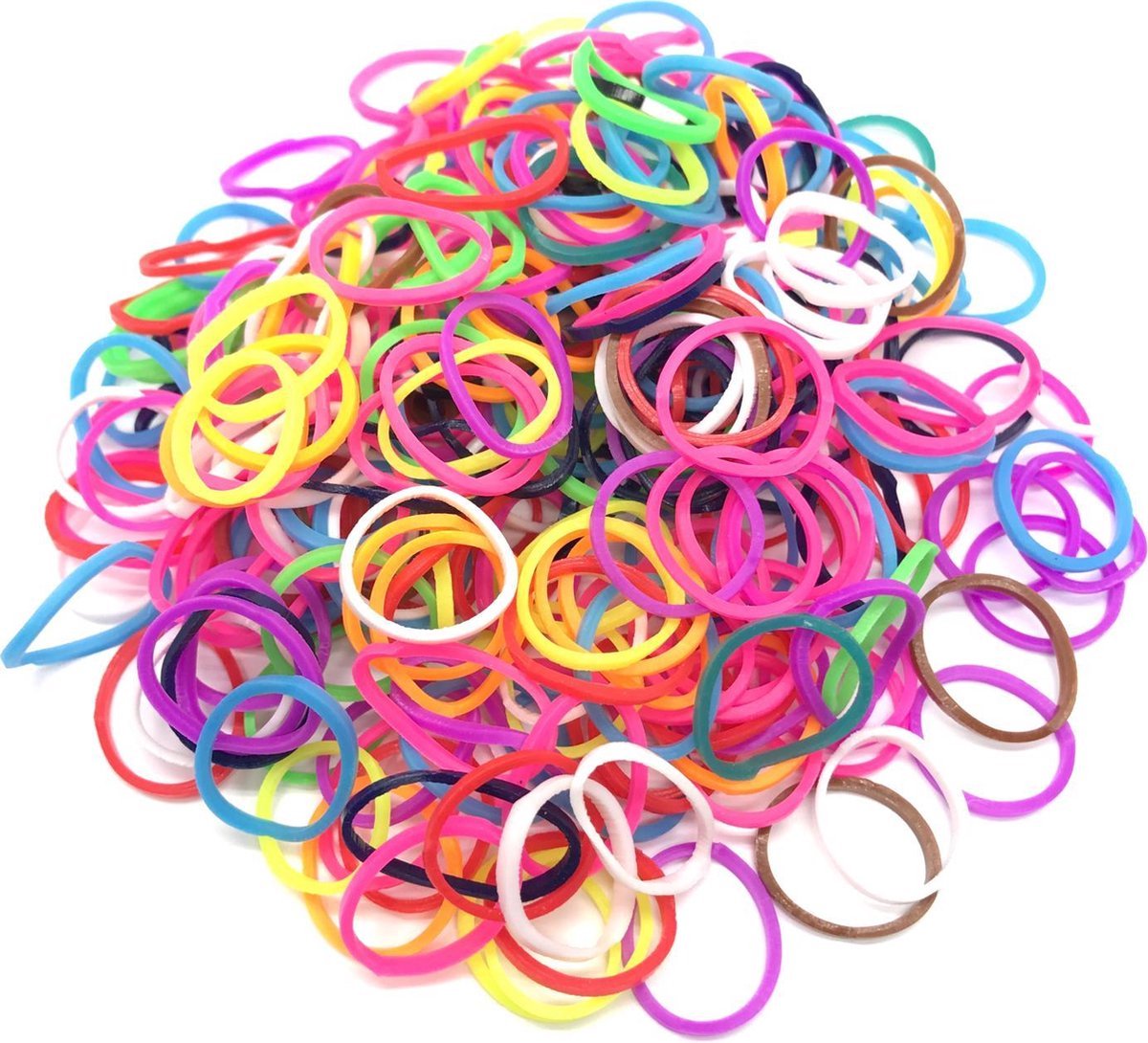 Laavir - 600 loom elastiekjes gestreept met weefhaken en S-clips voor eindeloos speelplezier met deze loombandjes