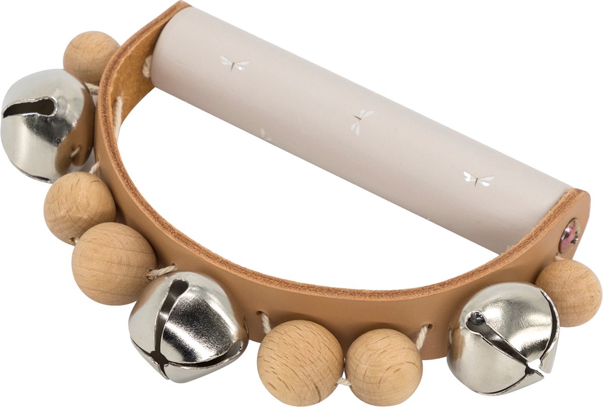Label Label - Houten Beatring Tamboerijn - Nougat - Muzikaal Speelgoed met Belletjes - Geschikt voor Kindjes vanaf 6 Maanden