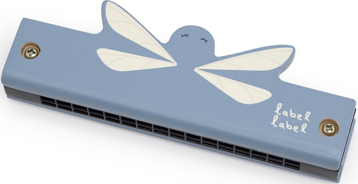 Label Label - Houten Mondharmonica - Blauw - Muzikaal Speelgoed voor Kinderen - Maakt Verschillende Noten en Tonen - Geschikt voor Kindjes vanaf 3 Jaar