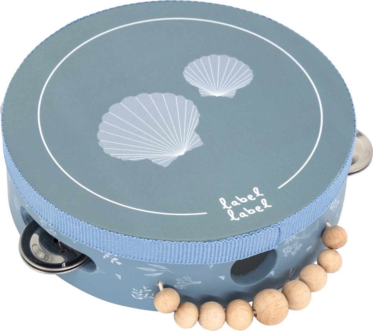 Label Label - Houten Tamboerijn - Blauw - Muzikaal Speelgoed voor Kinderen - Gemakkelijk Vast te Houden - Geschikt voor Kindjes vanaf 12 Maanden