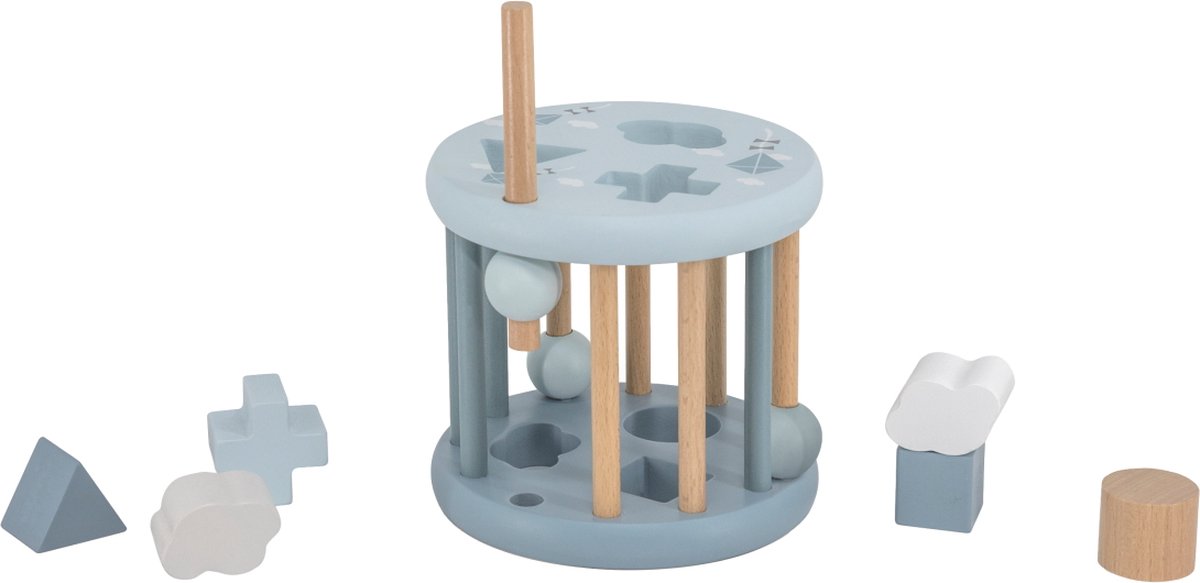   Blauw Houten Rollende   LLWT-34338