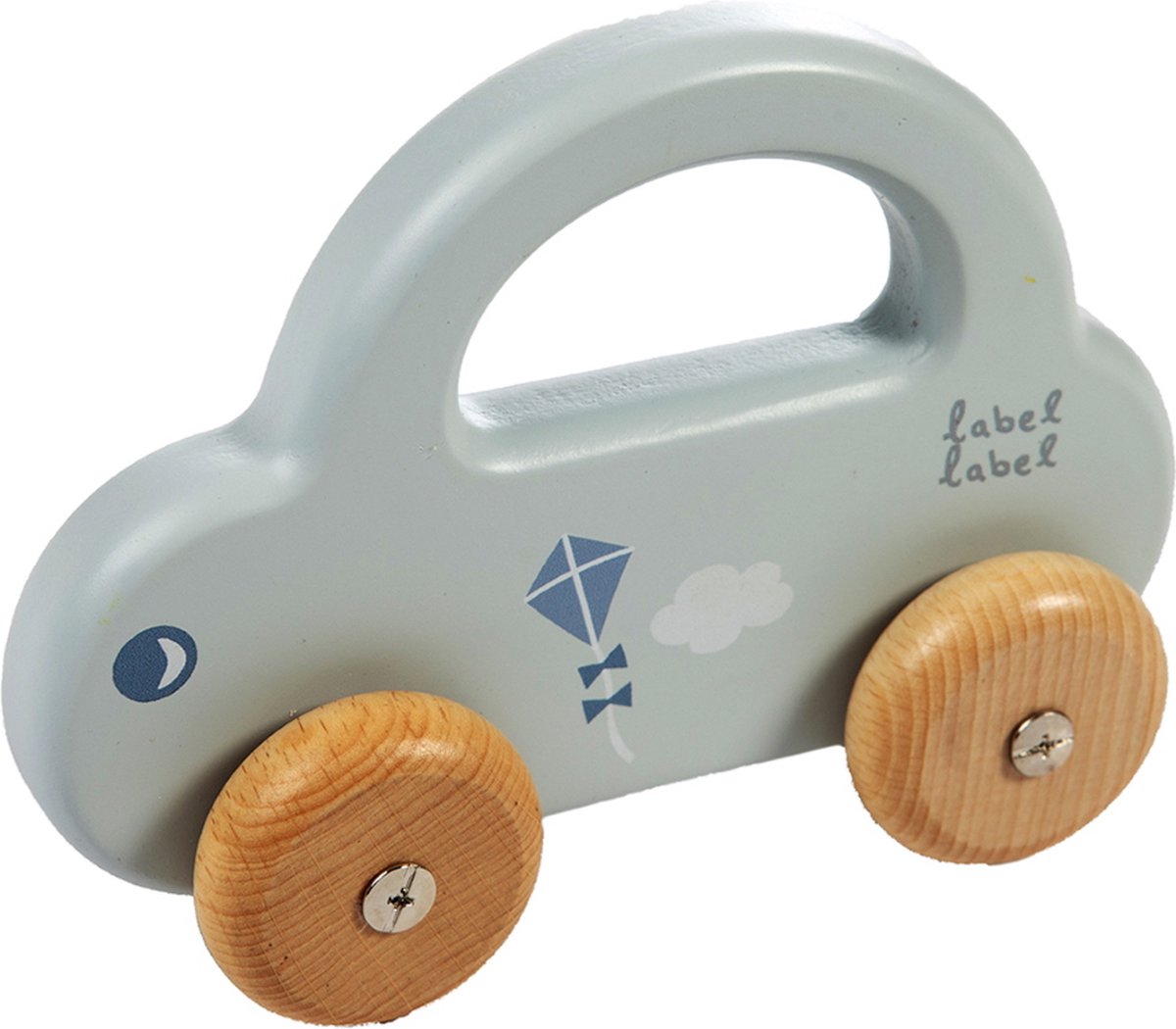 Label Label Blauw Houten Speelgoed Auto LLWT-25019