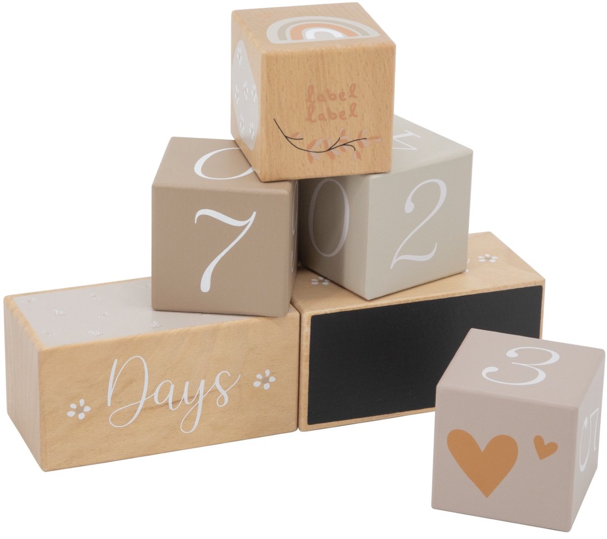 Label Label Nougat Houten Mijlpaalblokken LLWT-10459