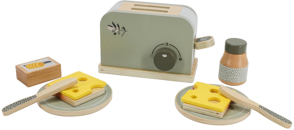 Label Label Olijfgroen Houten Broodrooster LLWT-27600