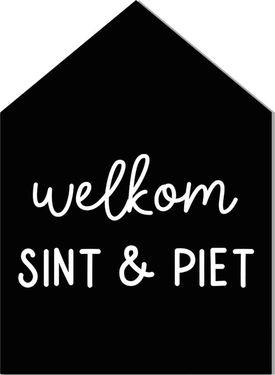 Label2X - Sinthuisje Welkom Sierlijk - Forex - 40 cm - Sinterklaas decoratie - Sinterklaas versiering