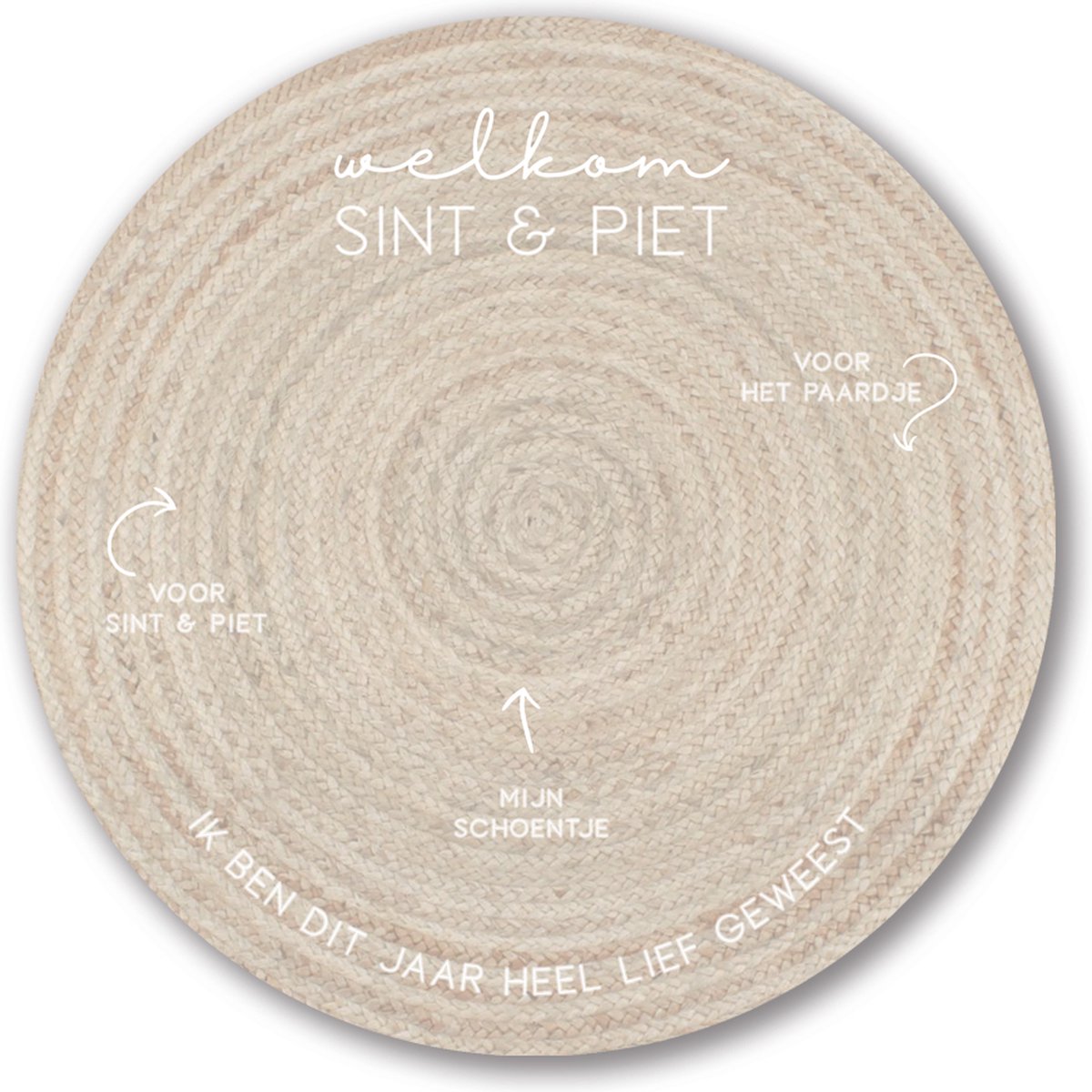 Label2X Sinterklaas Schoenzetmat rond beige