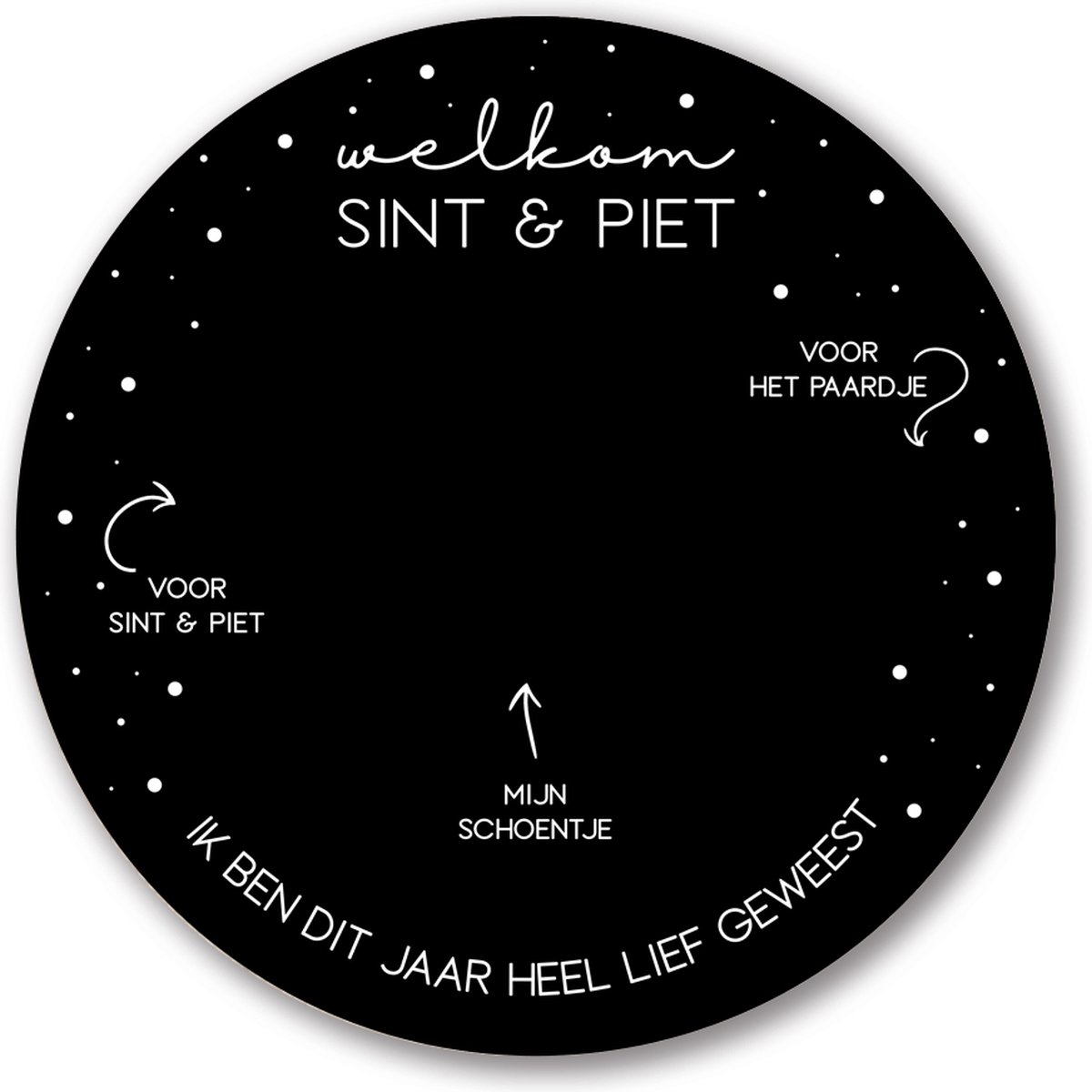 Label2X Sinterklaas Schoenzetmat rond zwart