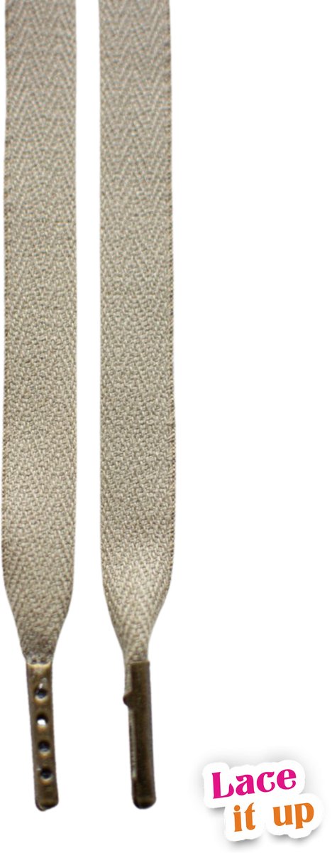 Schoenveters plat - beige - 120cm - bronzen nestels wandelschoenen, werkschoenen en meer