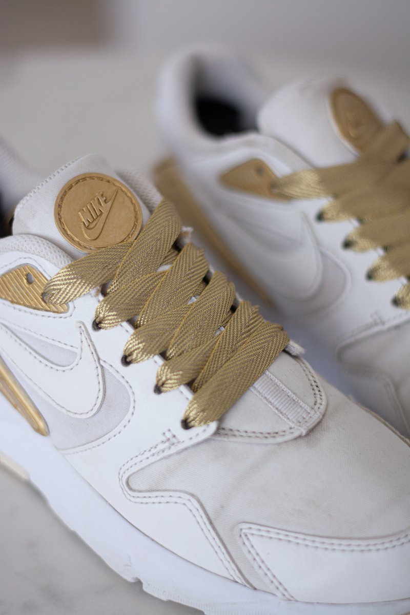 Schoenveters plat - goud metallic - 110cm veters voor wandelschoenen, werkschoenen en meer