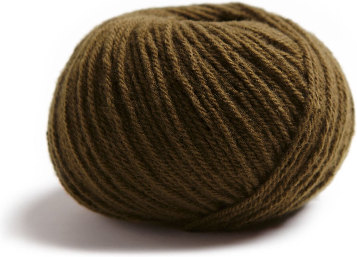 LAMANA - Como - 100 % Merino Superfine garen - Wordt per 5 stuks verkocht -120 m. - 25 gr. - Kleur : Khaki (07)