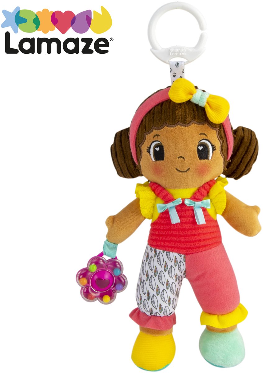 Lamaze Mijn Vriendin Jasmine - Grijp- en bijtspeelgoed - Educatief Babyspeelgoed - Knuffel - Spelen en ontdekken