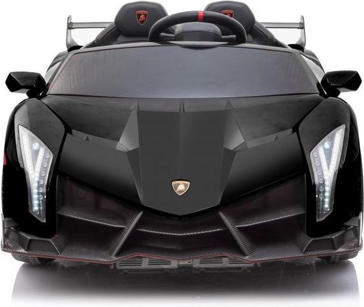 Elektrische Kinderauto Lamborghini Veneno 4x4 Zwart 2 persoons 24V Met Afstandsbediening FULL OPTION