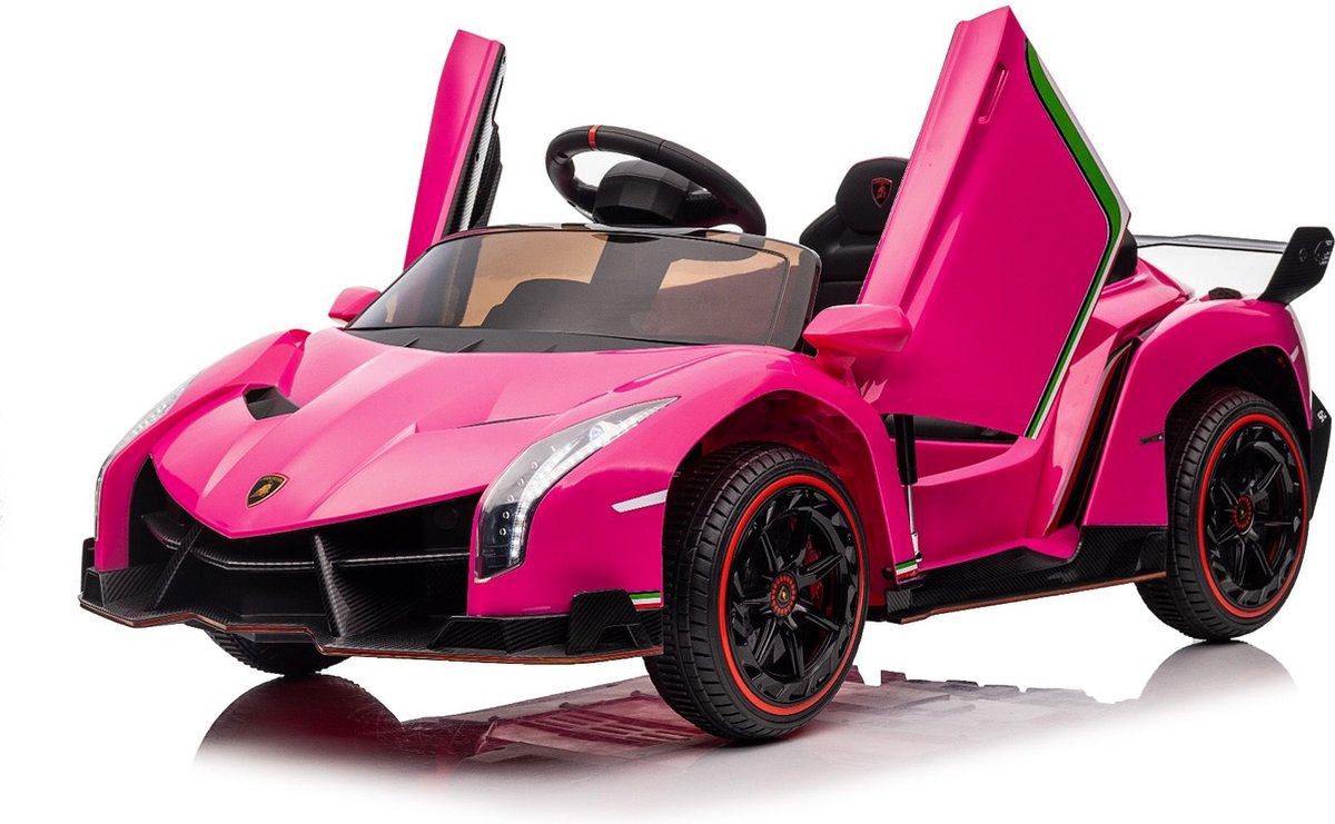   Veneno Elektrische Kinderauto - Krachtige Accu -   op Afstand Bestuurbaar - Veilig Voor Kinderen - MP3 Muziek - Verlichting - Roze