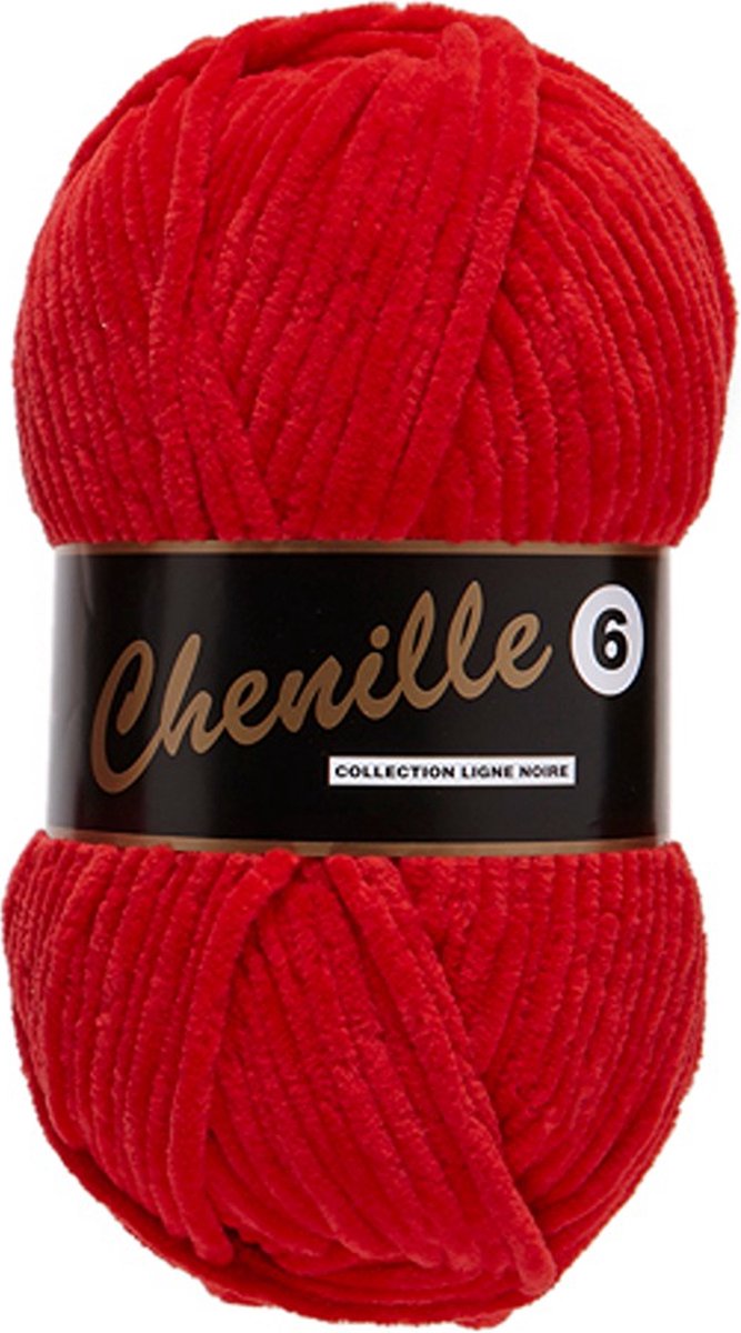 Chenille 6 - Rood 043 - Lammy yarns - 5 stuks