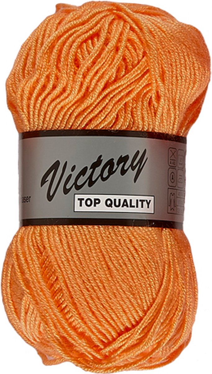 Lammy Yarns - Victory - Lichtoranje 214 - Haakgaren - Breigaren - 50 Gram - 125 Meter – Acryl