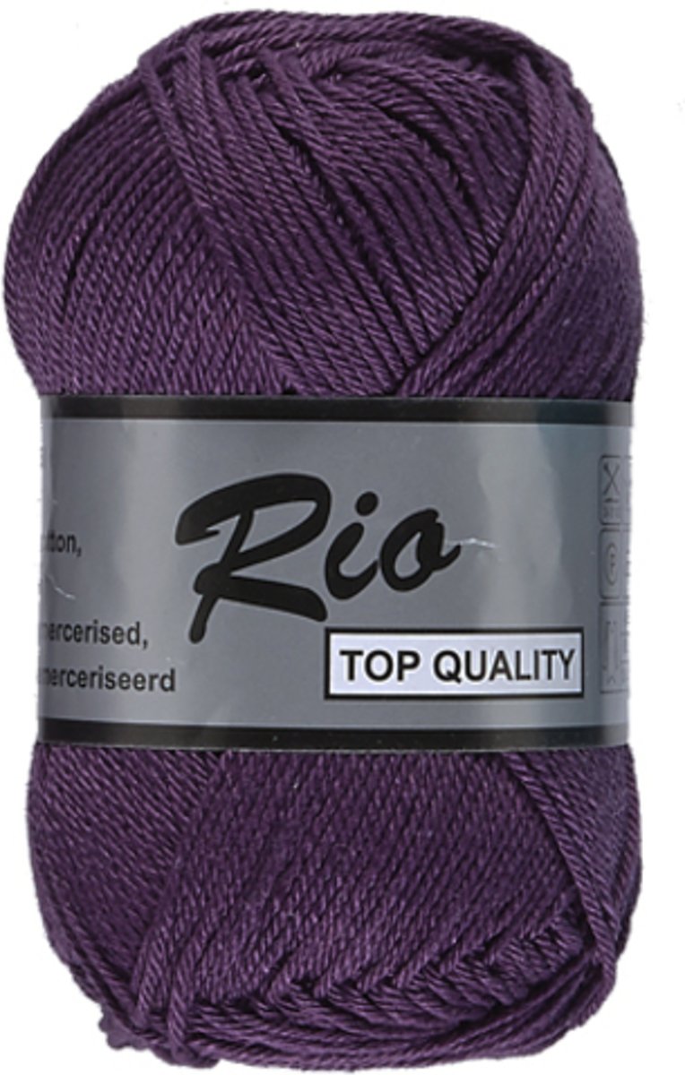 Lammy Yarns Rio katoen, donker paars, 5 bollen
