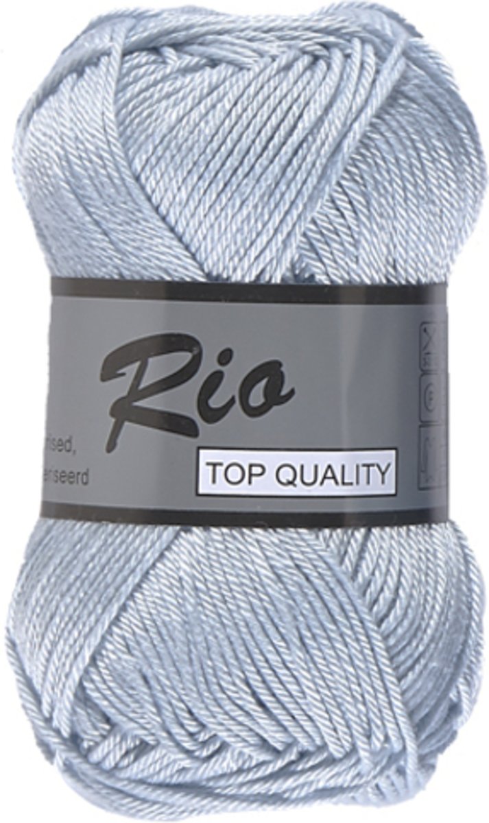 Lammy Yarns Rio katoen, heel licht blauw, 5 bollen