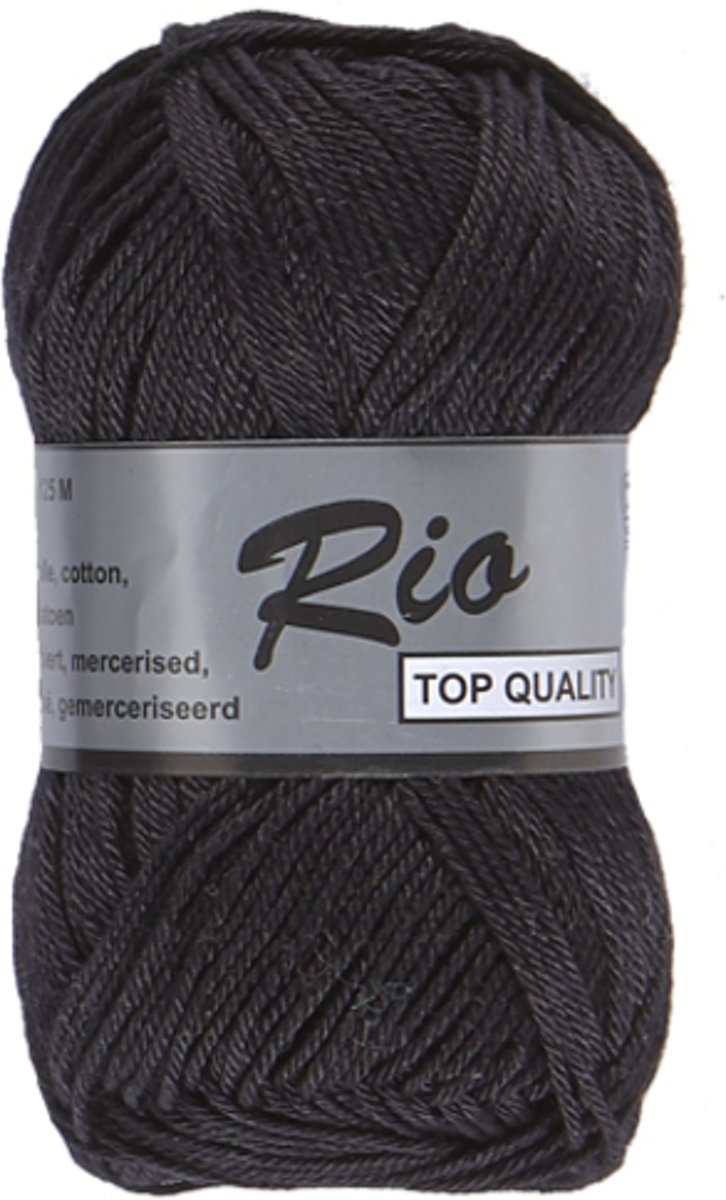Lammy Yarns Rio katoen, zwart, 5 bollen