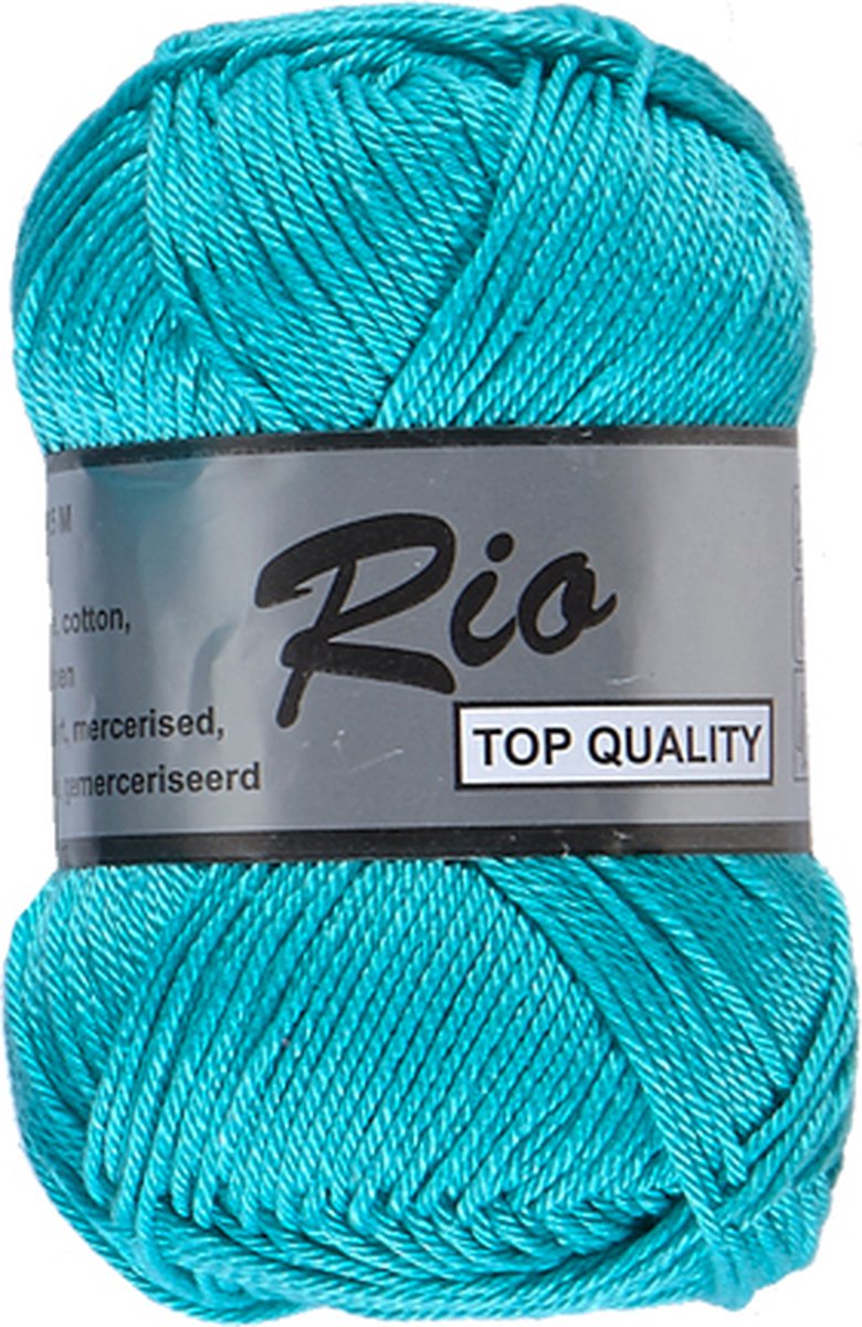 Lammy Yarns - Rio - Blauw Groen 452 - Haakgaren - Breigaren - 100% Katoen - 50 Gram - 125 Meter