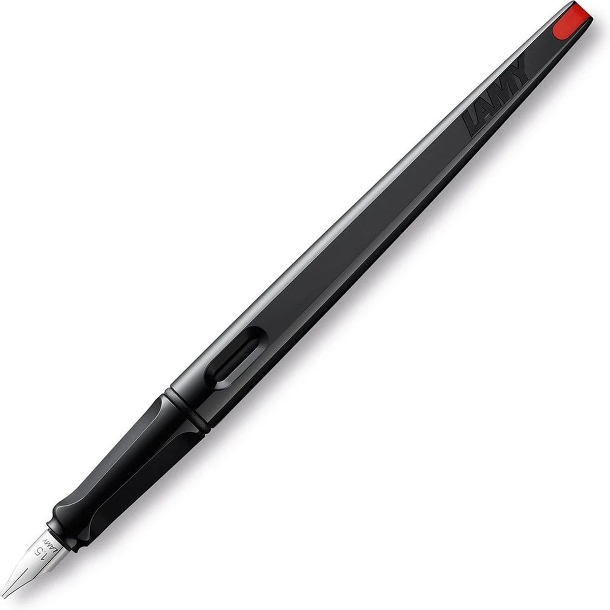 LAMY joy zwart kalligrafievulpen – Vulpen met ergonomische grip & gepolijste stalen penpunt met een schrijfdikte van 1,1 mm – Kalligrafiepen met bandzugpenpunt – incl. T10 blauwe inktpatroon
