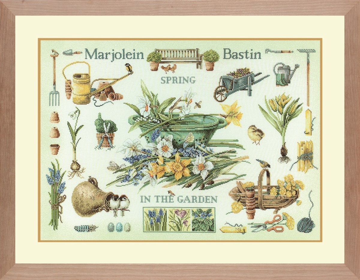 borduurpakket PN0007964 marjolein bastin, lente in de tuin