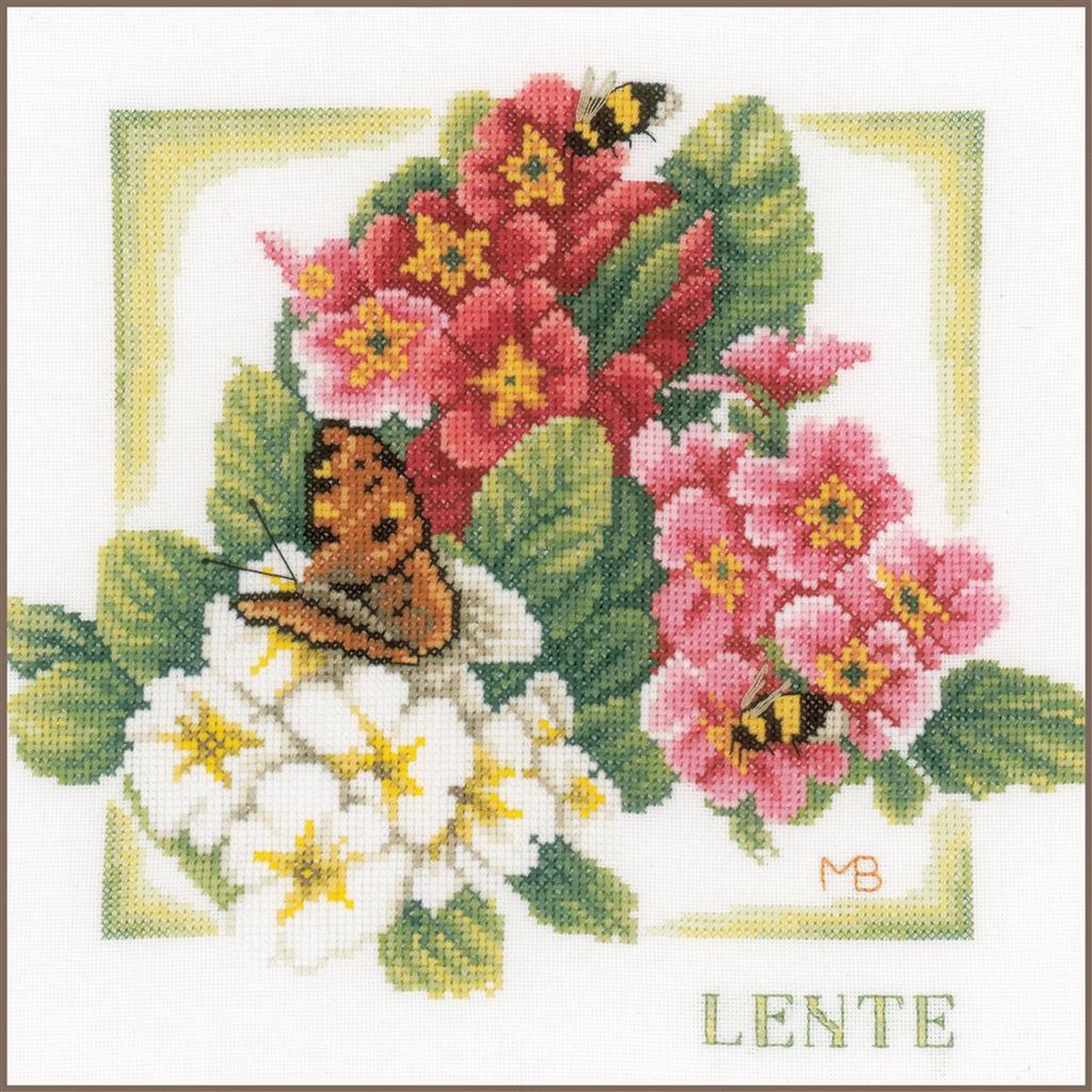 borduurpakket PN0162302 marjolein bastin, vier jaargetijden/seizoenen, lente