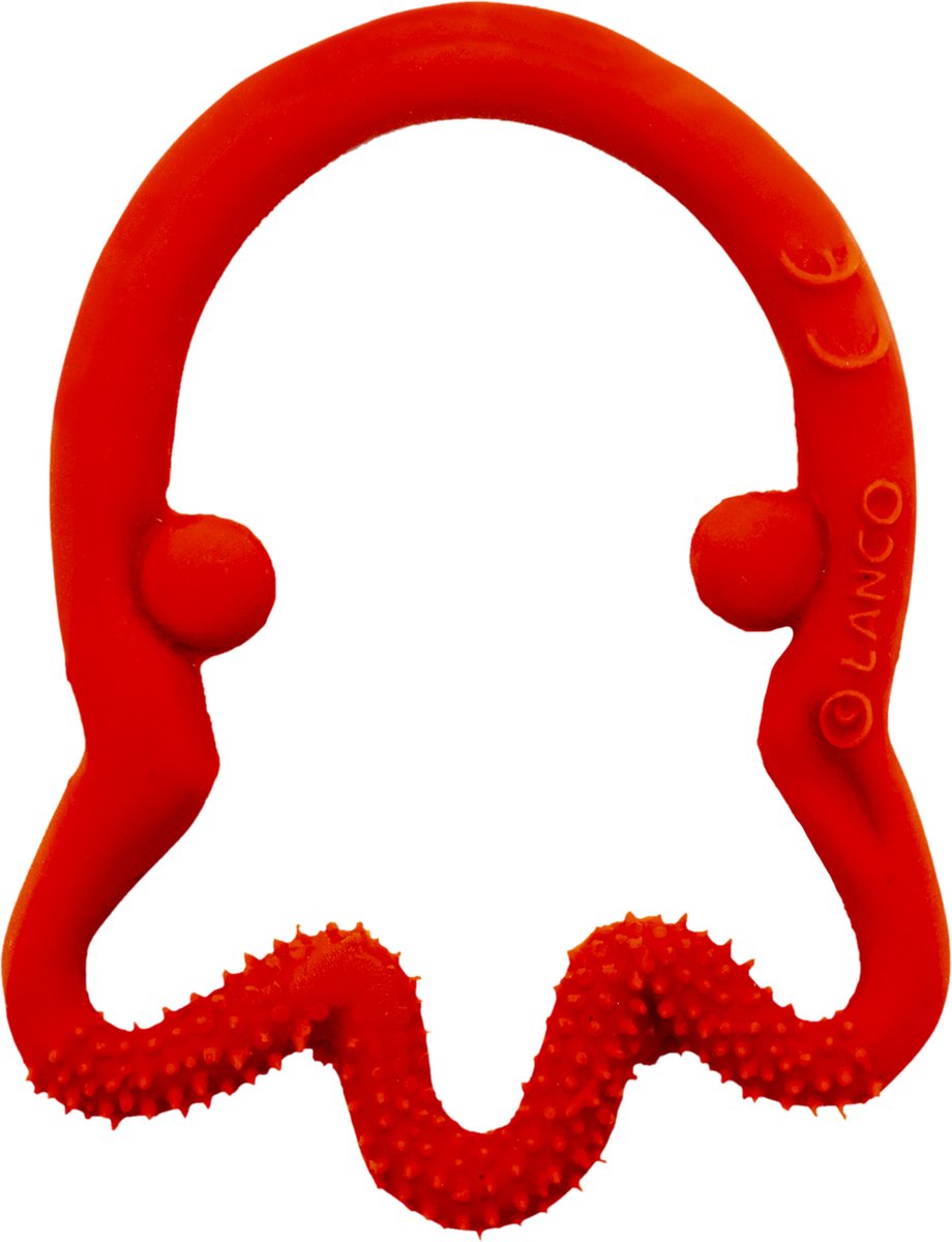 Lanco rubberen bijtspeeltje - Octopus - rood