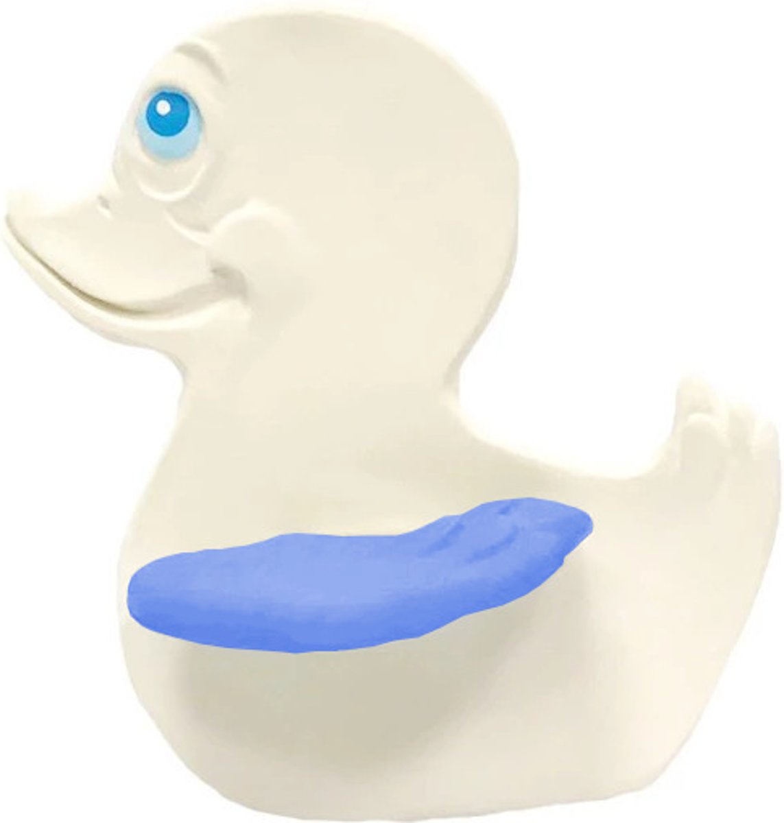Lanco rubberen bijtspeeltje eend - blauwe vleugels