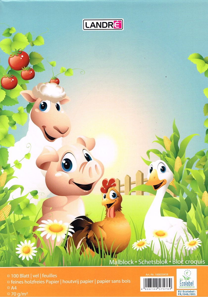 Landré tekenblok, ft A4, 70 g, 100 vel