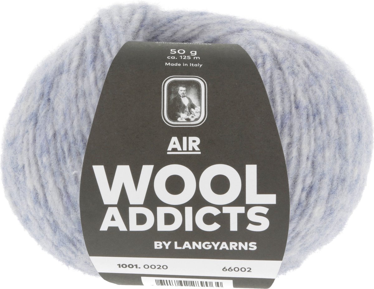 Lang Yarns -  Wooladdicts Air - kleur licht blauw - 50 gram - 125 meter - 84% merino extrafine, 16% Polyamide - naalddikte 5 tot 5.5 mm - breien - haken