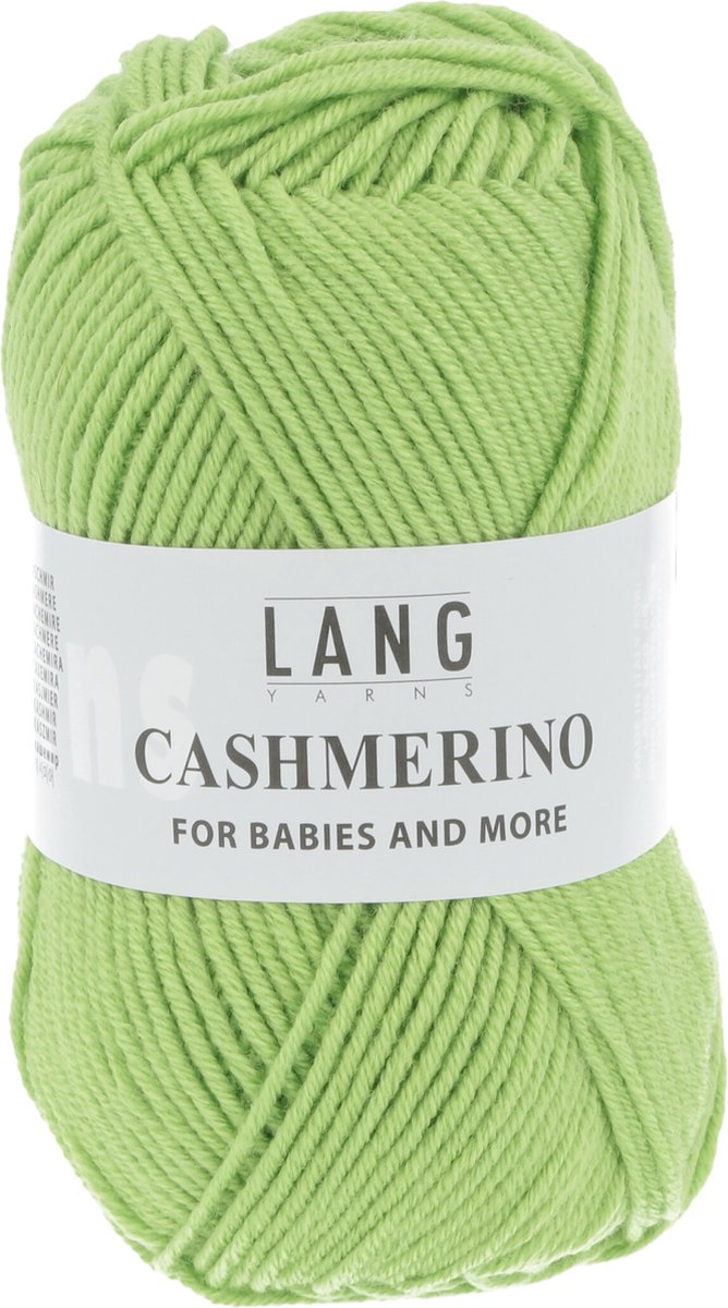 Lang Yarns Cashmerino kiwi groen- 55% Merinowol extra fine, 33% Polyacryl en 12% cashmere - naalddikte 3-3.5 mm - 50 gram 125 meter - haken - breien