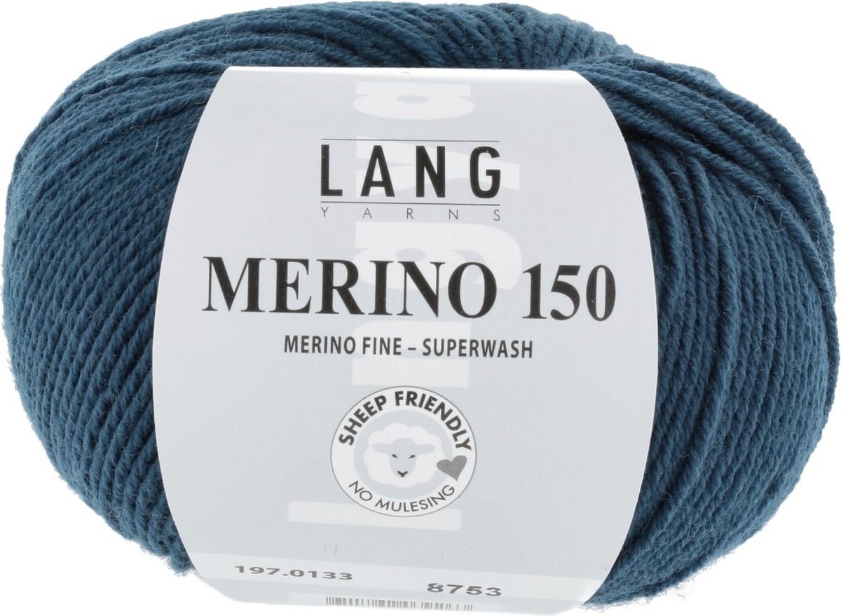 Lang Yarns Merino 150 - 133 staalblauw