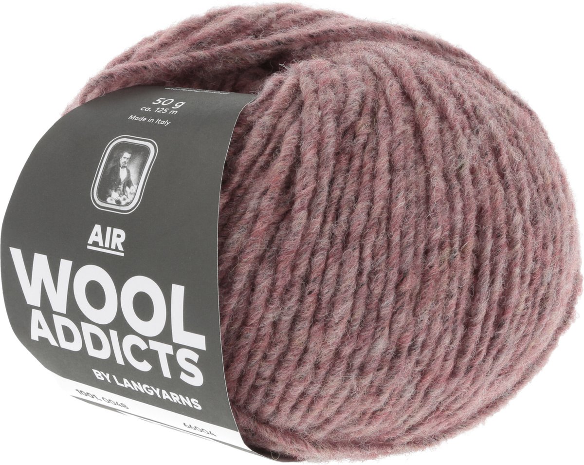 Lang Yarns Wooladdicts Air - kleur donker oud roze - 50 gram - 125 meter - 84% merino extrafine, 16% Polyamide - naalddikte 5 tot 5.5 mm - breien - haken