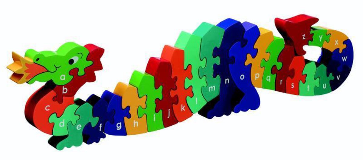 Houten puzzel Draak - Alfabet