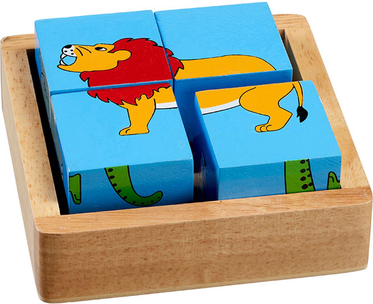 Lanka Kade blokpuzzel educatief speelgoed met werelddieren karton.