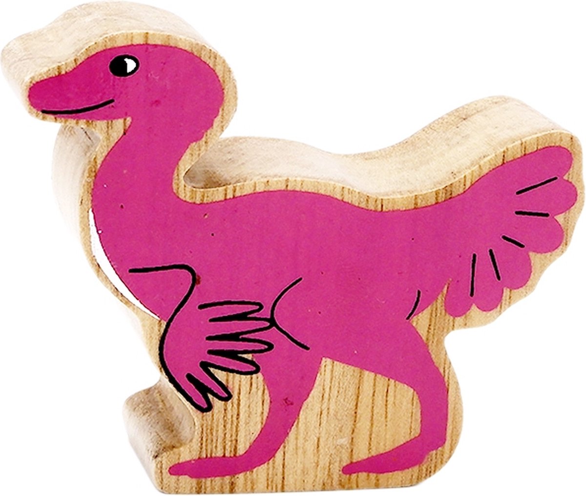 Lanka Kade houten dinosaurus speelgoed roze Caudipteryx medium educatief.