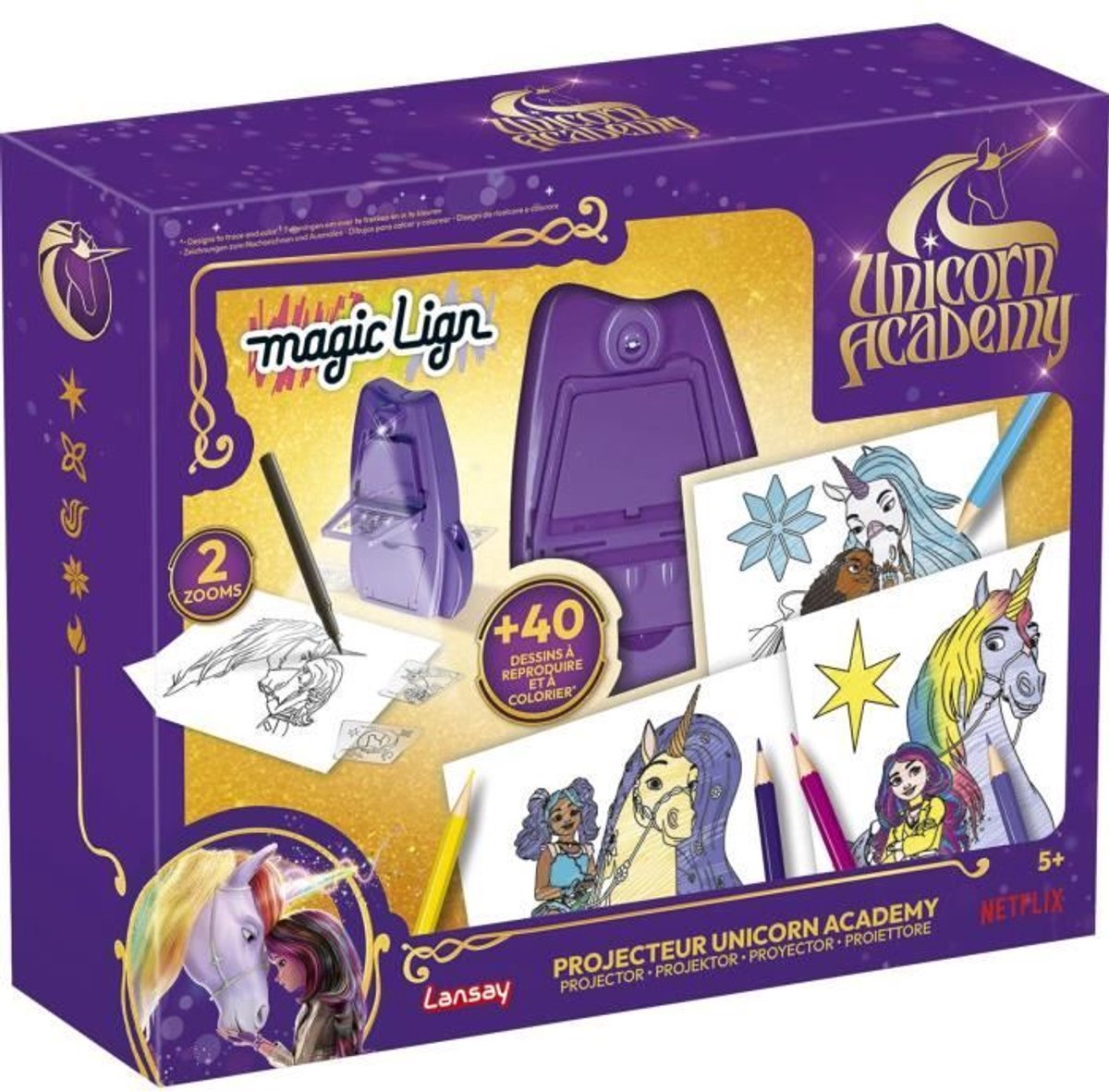 Magic Lign - LANSAY - Unicorn Academy Projector - 50 illustraties - Vanaf 5 jaar