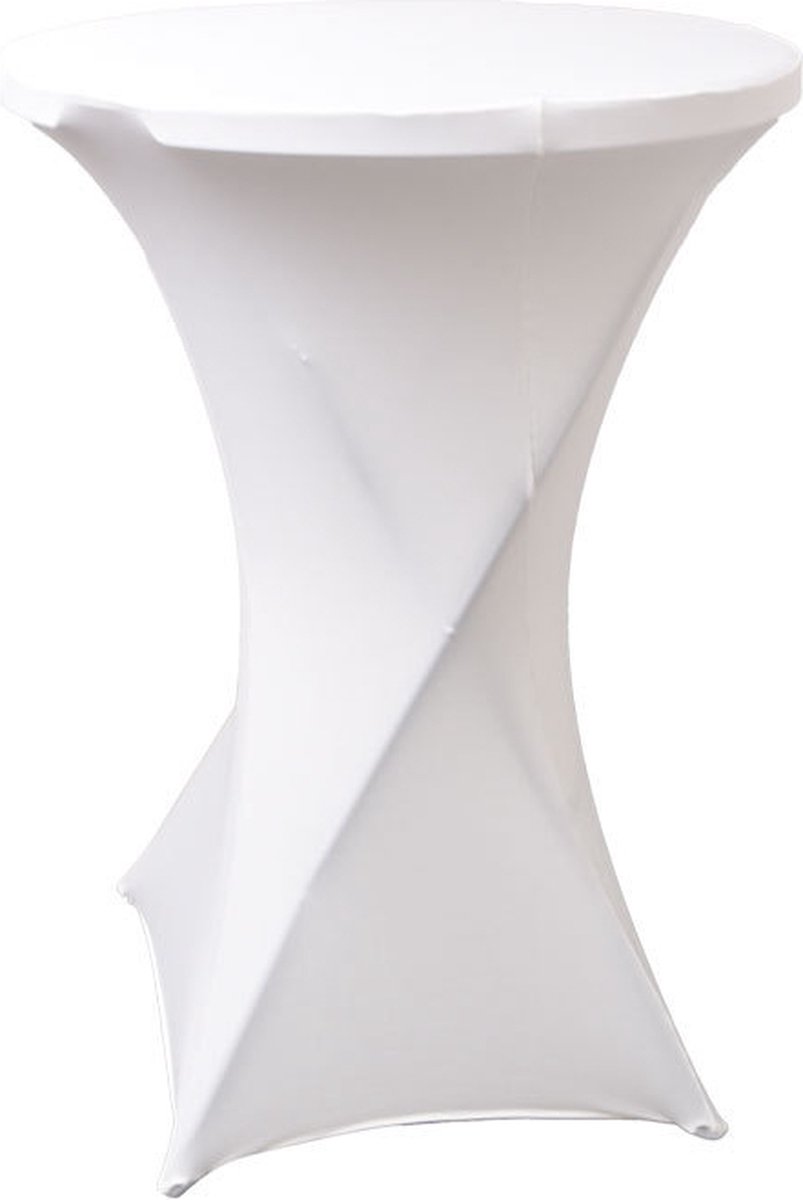 Lardic Statafelrok Wit Extra Dik - Tafelrok - Statafel hoes Set Van 2 - Stretch - Tafelhoezen voor Statafel 80 - 110cm
